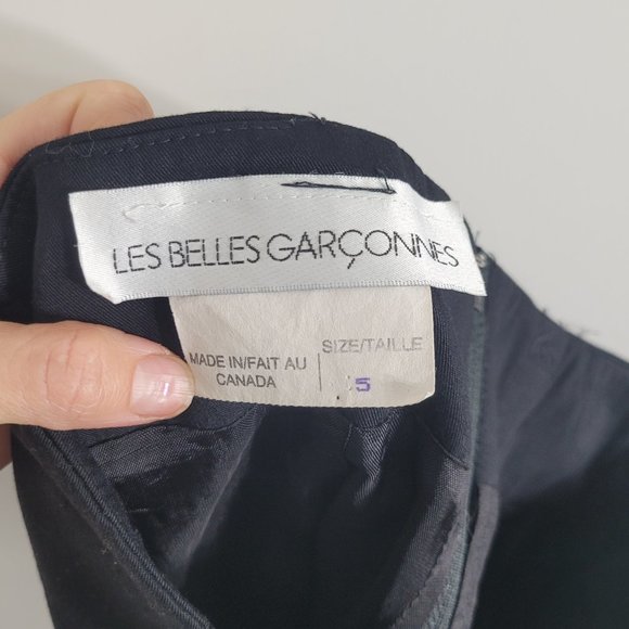 Les Belles Garconnes Vintage Classic Midi Skirt Black Casual Zip Womens Lined - Picture 14 of 15